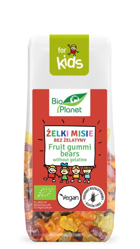 ŻELKI MISIE BEZ ŻELATYNY BEZGLUTENOWE BIO 100 g - BIO PLANET BIO PLANET - seria FOR KIDS ŻELKI MISIE BEZ ŻELATYNY BEZGLUTENOWE BIO 100 g - BIO PLANET BIO PLANET - seria FOR KIDS
