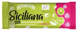 BATON PISTACJOWY Z MALINAMI SICILIANA RAW BEZGLUTENOWY BIO 40 g - ZMIANY ZMIANY ZMIANY ZMIANY (batony)