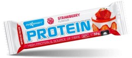 BATON PROTEINOWY O SMAKU TRUSKAWKOWYM W BIAŁEJ POLEWIE BEZGLUTENOWY 50 g - MAXSPORT MAXSPORT (batony, kremy, makarony)