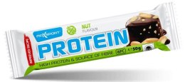 BATON PROTEINOWY Z ORZESZKAMI ZIEMNYMI W KAKAOWEJ POLEWIE BEZGLUTENOWY 50 g - MAXSPORT MAXSPORT (batony, kremy, makarony)