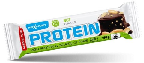 BATON PROTEINOWY Z ORZESZKAMI ZIEMNYMI W KAKAOWEJ POLEWIE BEZGLUTENOWY 50 g - MAXSPORT MAXSPORT (batony, kremy, makarony) BATON PROTEINOWY Z ORZESZKAMI ZIEMNYMI W KAKAOWEJ POLEWIE BEZGLUTENOWY 50 g - MAXSPORT MAXSPORT (batony, kremy, makarony)
