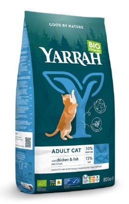 (DLA KOTA DOROSŁEGO) KARMA Z KURCZAKIEM I RYBĄ BIO 800 g - YARRAH YARRAH (karma dla kotów i psów)