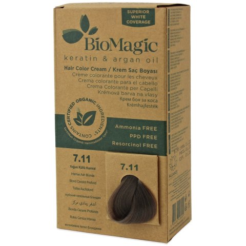 FARBA DO WŁOSÓW INTENSYWNY POPIELATY BLOND (7.11) 250 g - BIOMAGIC BIOMAGIC (farby do włosów) FARBA DO WŁOSÓW INTENSYWNY POPIELATY BLOND (7.11) 250 g - BIOMAGIC BIOMAGIC (farby do włosów)