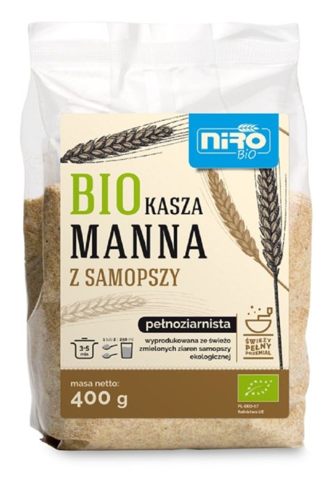 KASZA MANNA Z SAMOPSZY BIO 400 g - NIRO NIRO (makarony orkiszowe) KASZA MANNA Z SAMOPSZY BIO 400 g - NIRO NIRO (makarony orkiszowe)