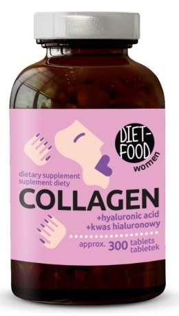 KOLAGEN WOŁOWY Z KWASEM HIALURONOWYM 300 TABLETEK - DIET-FOOD DIET-FOOD