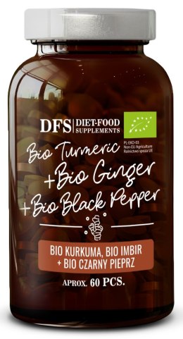 KURKUMA - IMBIR - PIPERYNA BIO 60 TABLETEK - DIET-FOOD DIET-FOOD