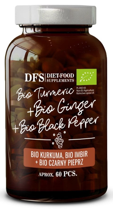 KURKUMA - IMBIR - PIPERYNA BIO 60 TABLETEK - DIET-FOOD DIET-FOOD KURKUMA - IMBIR - PIPERYNA BIO 60 TABLETEK - DIET-FOOD DIET-FOOD