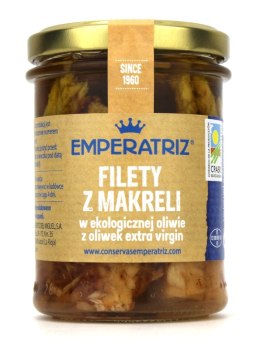 MAKRELA FILETY W BIO OLIWIE Z OLIWEK EXTRA VIRGIN 190 g (125 g) (SŁOIK) - EMPERATRIZ EMPERATRIZ (tuńczyki, sardynki, makrele)