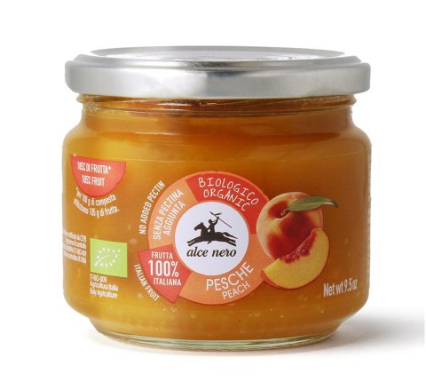MUS BRZOSKWINIOWY BIO 270 g - ALCE NERO ALCE NERO (włoskie produkty) MUS BRZOSKWINIOWY BIO 270 g - ALCE NERO ALCE NERO (włoskie produkty)