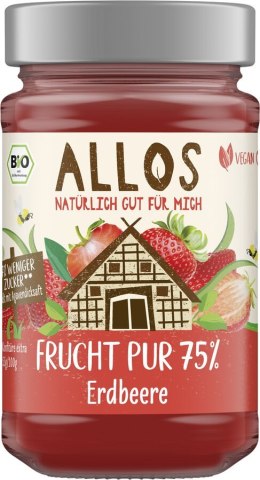MUS TRUSKAWKOWY (75 % OWOCÓW) BIO 250 g - ALLOS ALLOS (musy, musli, chałwa, syrop z agawy)