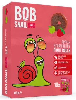 PRZEKĄSKI ROLL JABŁKO - TRUSKAWKA BEZ DODATKU CUKRÓW BEZGLUTENOWE 100 g - BOB SNAIL BOB SNAIL (przekąski owocowe)