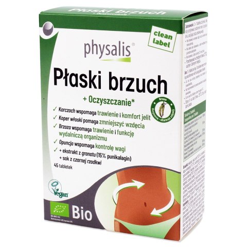 TABLETKI NA PŁASKI BRZUCH BIO 45 szt. - PHYSALIS PHYSALIS (olejki eteryczne, suplementy) TABLETKI NA PŁASKI BRZUCH BIO 45 szt. - PHYSALIS PHYSALIS (olejki eteryczne, suplementy)