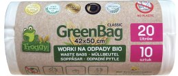 WORKI NA ODPADY BIO I ZMIESZANE (KOMPOSTOWALNE I BIODEGRADOWALNE) 20 L 10 szt - FROGGY (GREENBAG) FROGGY (worki na odpady)
