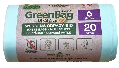 WORKI NA ODPADY BIO I ZMIESZANE (KOMPOSTOWALNE I BIODEGRADOWALNE) 6 L 20 szt - FROGGY (GREENBAG) FROGGY (worki na odpady) WORKI NA ODPADY BIO I ZMIESZANE (KOMPOSTOWALNE I BIODEGRADOWALNE) 6 L 20 szt - FROGGY (GREENBAG) FROGGY (worki na odpady)