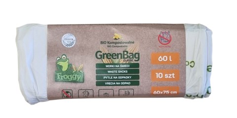 WORKI NA ODPADY BIO I ZMIESZANE (KOMPOSTOWALNE I BIODEGRADOWALNE) 60 L 10 szt - FROGGY (GREENBAG) FROGGY (worki na odpady) WORKI NA ODPADY BIO I ZMIESZANE (KOMPOSTOWALNE I BIODEGRADOWALNE) 60 L 10 szt - FROGGY (GREENBAG) FROGGY (worki na odpady)