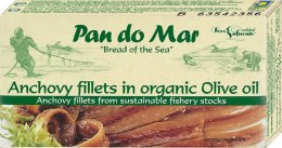 ANCHOIS (SARDELE) FILETY W BIO OLIWIE Z OLIWEK EXTRA VIRGIN 50 g (30 g) - PAN DO MAR PAN DO MAR (rybołówstwo zrównoważone)
