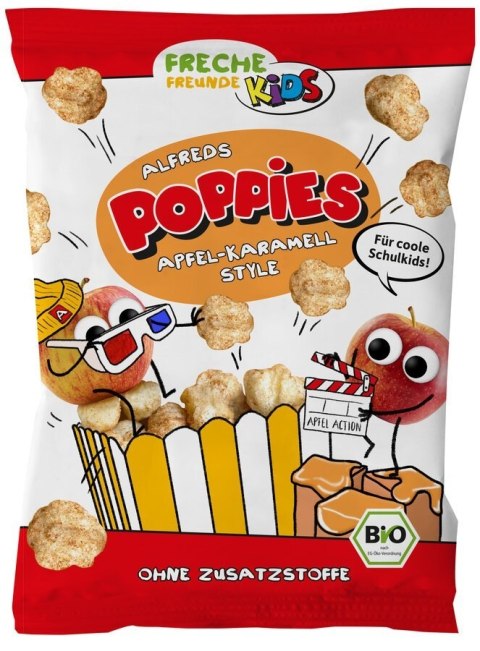 CHRUPKI KUKURYDZIANO - RYŻOWE O SMAKU JABŁKOWO - KARMELOWYM BEZGLUTENOWE DLA DZIECI BIO 40 g - FRECHE FREUNDE (KIDS) FRECHE FREUNDE (musy owocowe, przekąski)