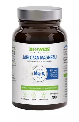 JABŁCZAN MAGNEZU + WITAMINA B6 100 KAPSUŁEK - BIOWEN BIOWEN (suplementy diety)