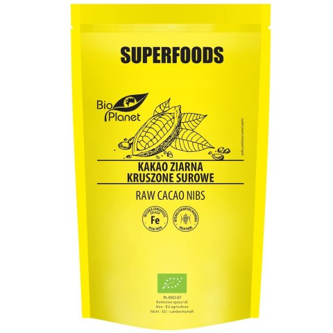 KAKAO ZIARNA KRUSZONE SUROWE BIO 250 g - BIO PLANET SUPERFOODS BIO PLANET - seria SUPERFOODS KAKAO ZIARNA KRUSZONE SUROWE BIO 250 g - BIO PLANET SUPERFOODS BIO PLANET - seria SUPERFOODS