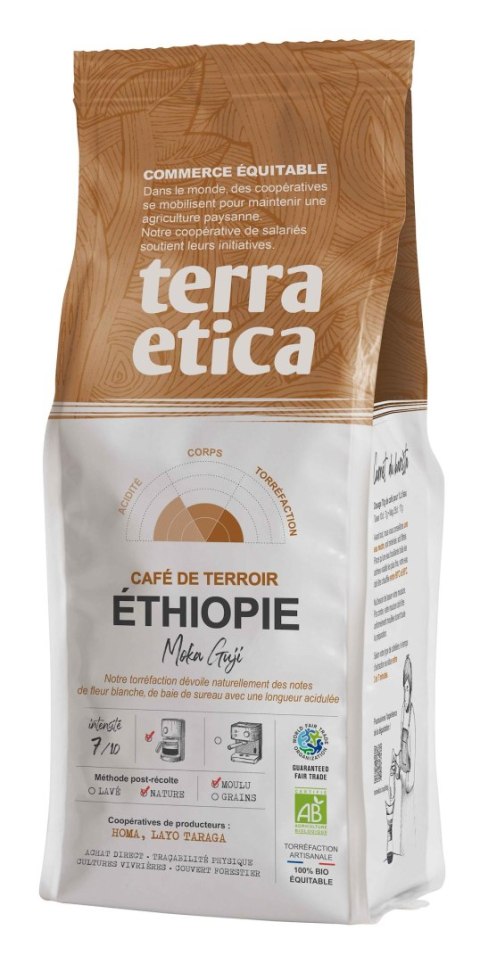 KAWA MIELONA ARABICA 100 % MOKA GUJI ETIOPIA FAIR TRADE BIO 250 g - TERRA ETICA TERRA ETICA (kawy, czekolady do picia, kakao)