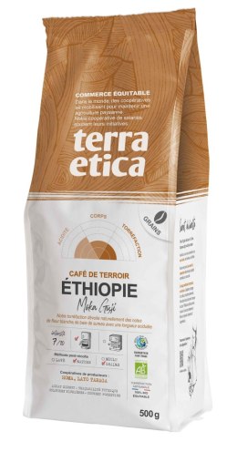 KAWA ZIARNISTA ARABICA 100 % MOKA GUJI ETIOPIA FAIR TRADE BIO 500 g - TERRA ETICA TERRA ETICA (kawy, czekolady do picia, kakao)