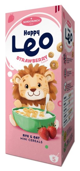 KÓŁKA ZBOŻOWE TRUSKAWKOWE DLA DZIECI 150 g - NORDCRUNCH (HAPPY LEO) NORDCRUNCH (chrupki, produkty śniadaniowe)
