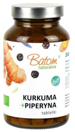 KURKUMA + PIPERYNA BIO 240 TABLETEK - BATOM BATOM (oleje, soki, sole kąpielowe)