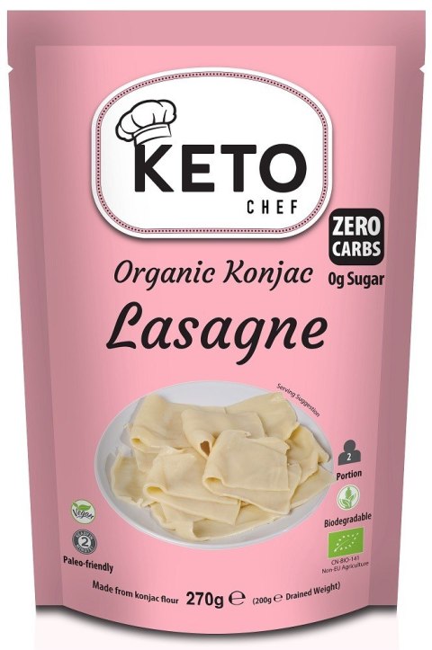 MAKARON (KONJAC) LASAGNE BEZGLUTENOWY BIO 270 g (200 g) - KETO CHEF (BETTER THAN FOODS) KETO CHEF (makarony konjac) MAKARON (KONJAC) LASAGNE BEZGLUTENOWY BIO 270 g (200 g) - KETO CHEF (BETTER THAN FOODS) KETO CHEF (makarony konjac)
