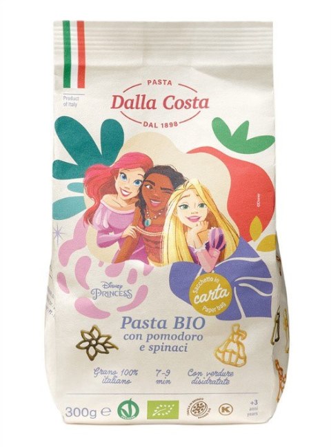 MAKARON (SEMOLINOWY TRÓJKOLOROWY) DISNEY PRINCESS BIO 300 g - DALLA COSTA DALLA COSTA (makarony) MAKARON (SEMOLINOWY TRÓJKOLOROWY) DISNEY PRINCESS BIO 300 g - DALLA COSTA DALLA COSTA (makarony)