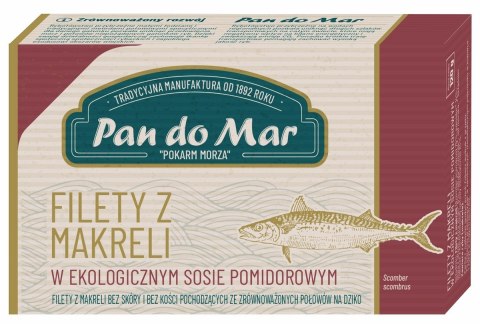 MAKRELA FILETY W BIO SOSIE POMIDOROWYM 120 g - PAN DO MAR PAN DO MAR (rybołówstwo zrównoważone) MAKRELA FILETY W BIO SOSIE POMIDOROWYM 120 g - PAN DO MAR PAN DO MAR (rybołówstwo zrównoważone)