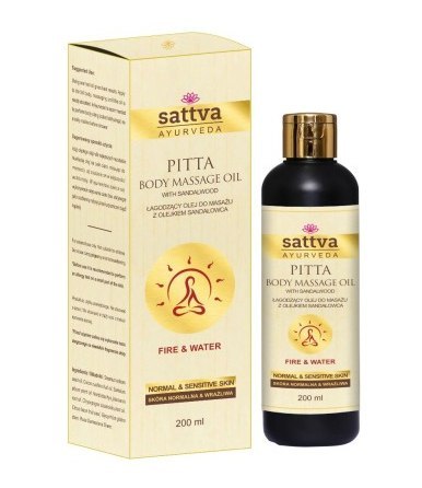 OLEJ DO MASAŻU ŁAGODZĄCY Z OLEJKIEM SANDAŁOWCA 200 ml - SATTVA (AYURVEDA) SATTVA (kadzidła, kosmetyki)