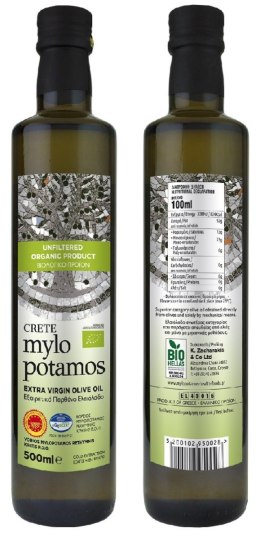 OLIWA Z OLIWEK EXTRA VIRGIN NIEFILTROWANA PDO KRETA BIO 500 ml - MYLOPOTAMOS MYLOPOTAMOS (grecka oliwa)