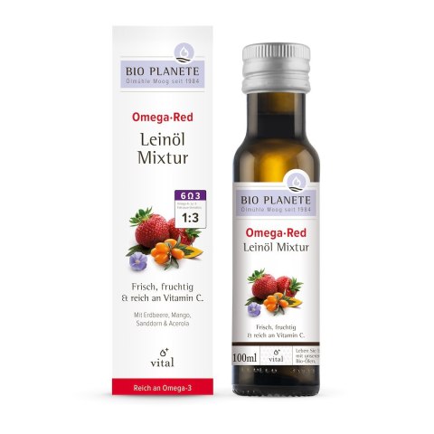 OMEGA RED - MIESZANKA Z OLEJEM LNIANYM (ROKITNIK, MANGO, ACEROLA, TRUSKAWKA) BIO 100 ml - BIO PLANETE BIO PLANETE (oleje i oliwy) OMEGA RED - MIESZANKA Z OLEJEM LNIANYM (ROKITNIK, MANGO, ACEROLA, TRUSKAWKA) BIO 100 ml - BIO PLANETE BIO PLANETE (oleje i oliwy)