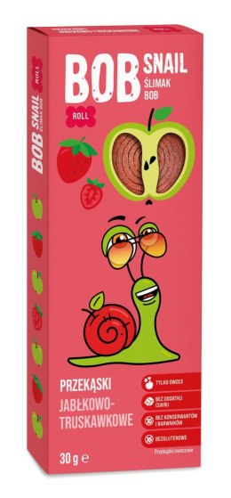 PRZEKĄSKA ROLL JABŁKO - TRUSKAWKA BEZ DODATKU CUKRÓW BEZGLUTENOWA 30 g - BOB SNAIL BOB SNAIL (przekąski owocowe)