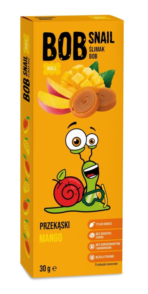PRZEKĄSKA ROLL MANGO BEZ DODATKU CUKRÓW BEZGLUTENOWA 30 g - BOB SNAIL BOB SNAIL (przekąski owocowe)