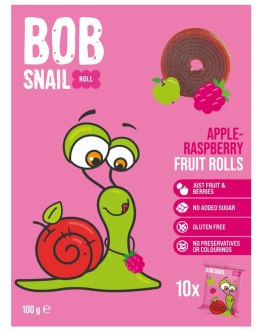 PRZEKĄSKI ROLL JABŁKO - MALINA BEZ DODATKU CUKRÓW BEZGLUTENOWE 100 g - BOB SNAIL BOB SNAIL (przekąski owocowe)