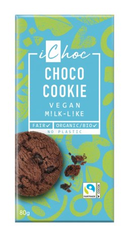TABLICZKA KAKAOWA Z KAWAŁKAMI CIASTEK KAKAOWYCH FAIR TRADE BIO 80 g - ICHOC (VIVANI) ICHOC (czekolady wegańskie)