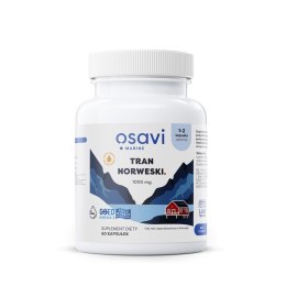 TRAN NORWESKI OMEGA-3 (220 mg) O SMAKU CYTRYNOWYM BEZGLUTENOWY 60 KAPSUŁEK - OSAVI OSAVI (suplementy)