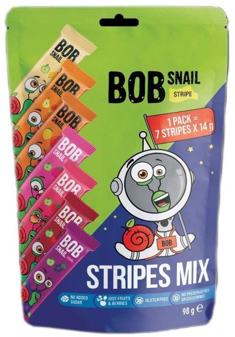 ZESTAW PRZEKĄSEK OWOCOWYCH BEZ DODATKU CUKRÓW BEZGLUTENOWY 98 g - BOB SNAIL BOB SNAIL (przekąski owocowe)