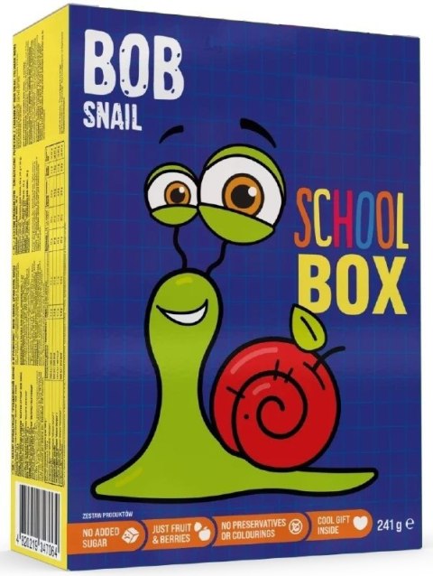 ZESTAW SZKOLNY - PRZEKĄSKI OWOCOWE Z ZABAWKĄ BEZ DODATKU CUKRÓW BEZGLUTENOWE 231 g - BOB SNAIL BOB SNAIL (przekąski owocowe)