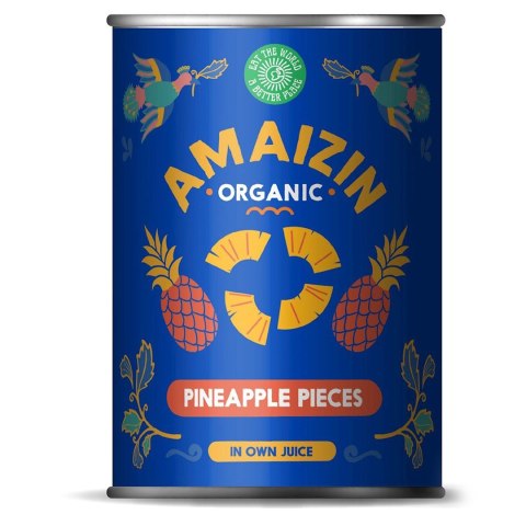 ANANAS KAWAŁKI W SOKU WŁASNYM BIO 400 g (250 g) - AMAIZIN AMAIZIN (napoje kokosowe, tortilla, chipsy, inne)