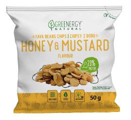 BÓB PRAŻONY O SMAKU MIODU I MUSZTARDY 50 g - GREENERGY GREENERGY (chipsy, przekąski)