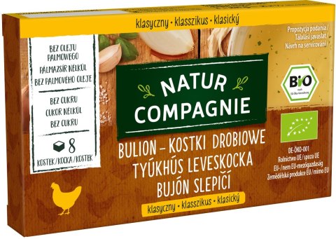 BULION - KOSTKI DROBIOWE BEZ DODATKU CUKRÓW BIO (8 x 11 g) 88 g - NATUR COMPAGNIE NATUR COMPAGNIE (buliony, kostki rosołowe)