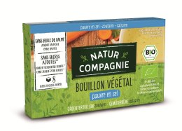 BULION - KOSTKI WARZYWNE BEZ DODATKU CUKRÓW O NISKIEJ ZAWARTOŚCI SOLI BIO (8 x 8,5 g) 68 g - NATUR COMPAGNIE NATUR COMPAGNIE (buliony, kostki rosołowe)