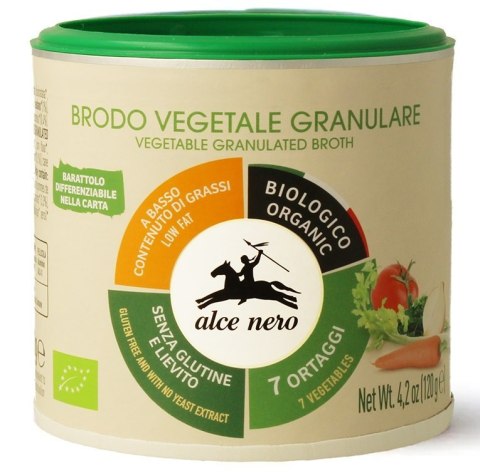 BULION WARZYWNY GRANULOWANY BEZGLUTENOWY BIO 120 g - ALCE NERO ALCE NERO (włoskie produkty)