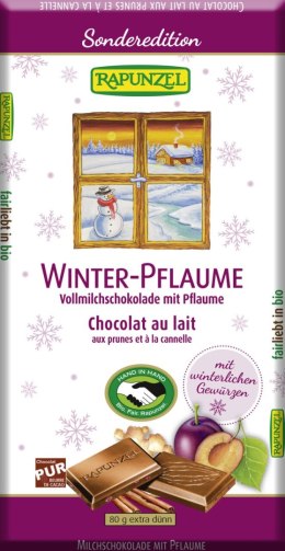 CZEKOLADA MLECZNA ZE ŚLIWKAMI ZIMOWA BIO 80 g - RAPUNZEL (PRODUKT SEZONOWY) RAPUNZEL (makarony, czekolady, oleje, kremy orz.)