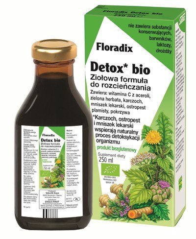 DETOX W PŁYNIE BEZGLUTENOWY BIO 250 ml - SALUS (FLORADIX) SALUS (suplementy diety)