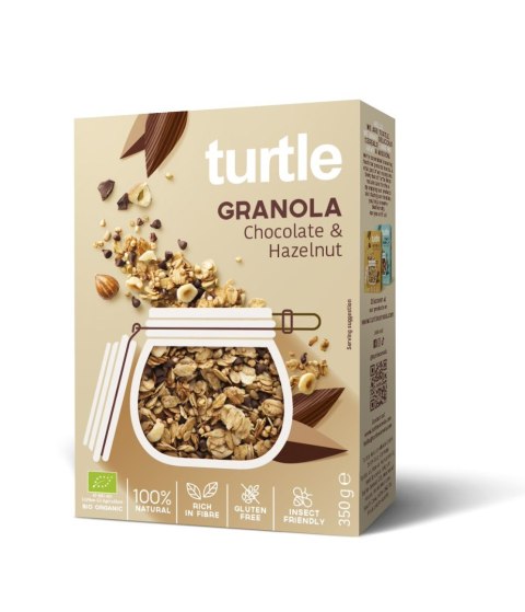 GRANOLA CZEKOLADA - ORZECHY LASKOWE BEZGLUTENOWA BIO 350 g - TURTLE TURTLE (owsianki, płatki)
