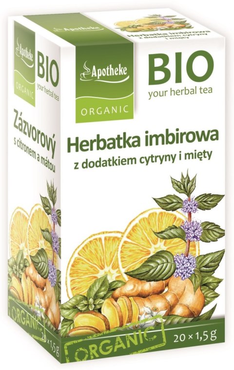 HERBATKA IMBIROWA (CYTRYNA I MIĘTA) BIO (20 x 1,5 g) 30 g - APOTHEKE APOTHEKE (herbatki dla dzieci, dorosłych, błonnik