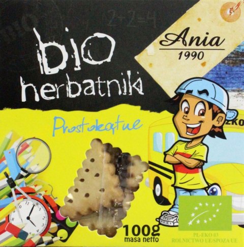HERBATNIKI PROSTOKĄTNE BIO 100 g - BIO ANIA BIO ANIA (ciastka, muffiny, wafle)